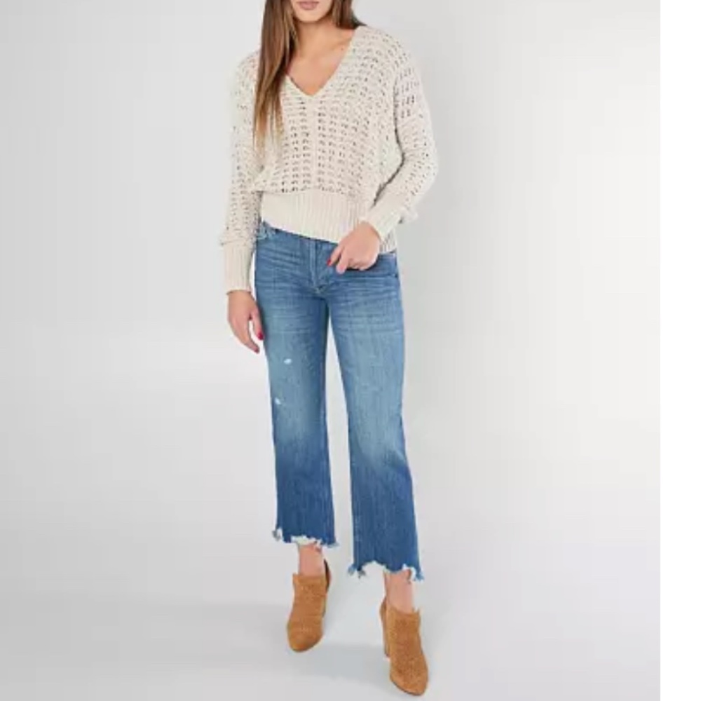 FREE PEOPLE “MAGGIE” Jeans We The Free 100% Cotton Mid Rise Straight Leg Size 26